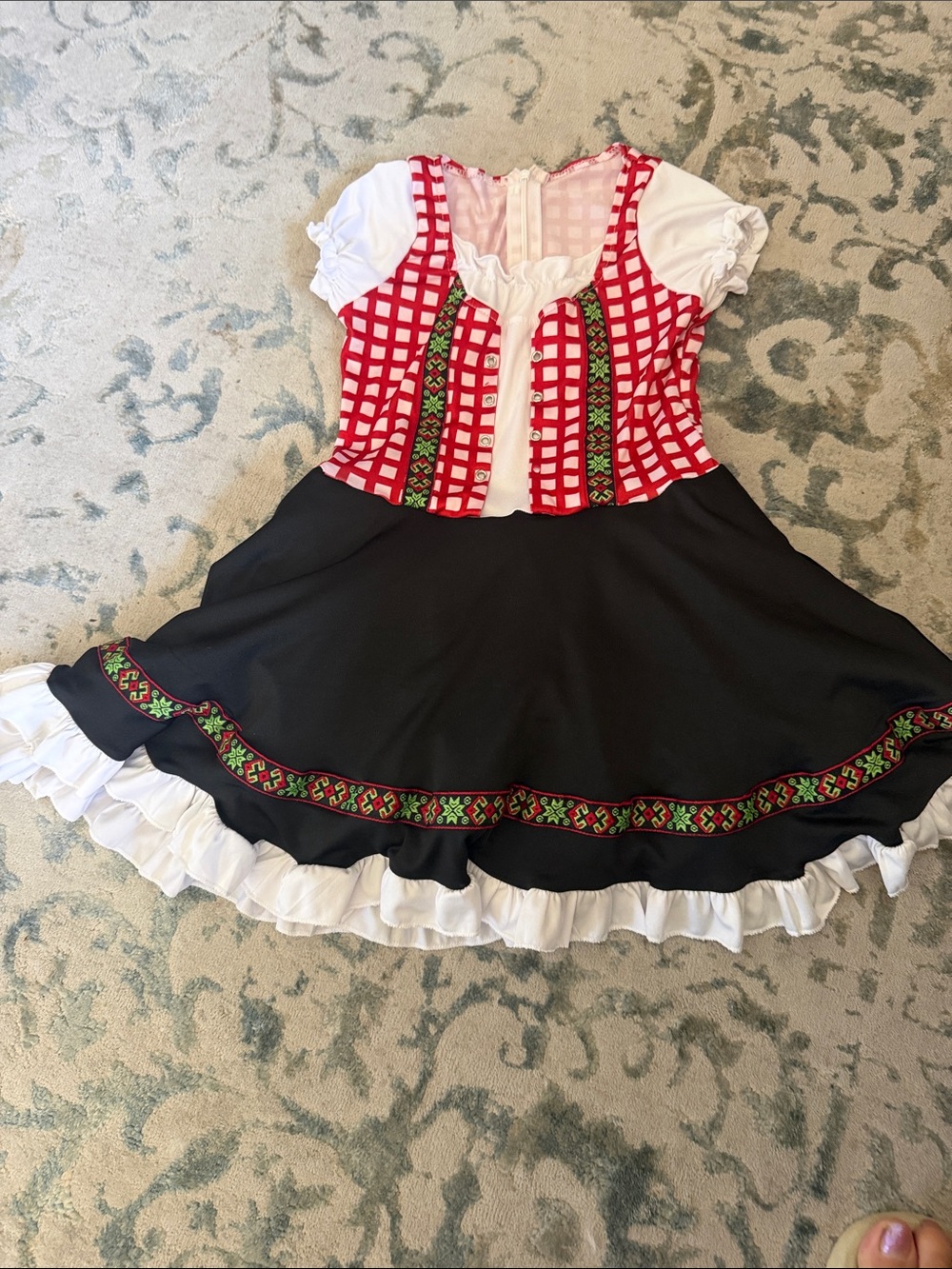 Girls Red and Black Traditional Party Costume Dress - Brand Unspecified